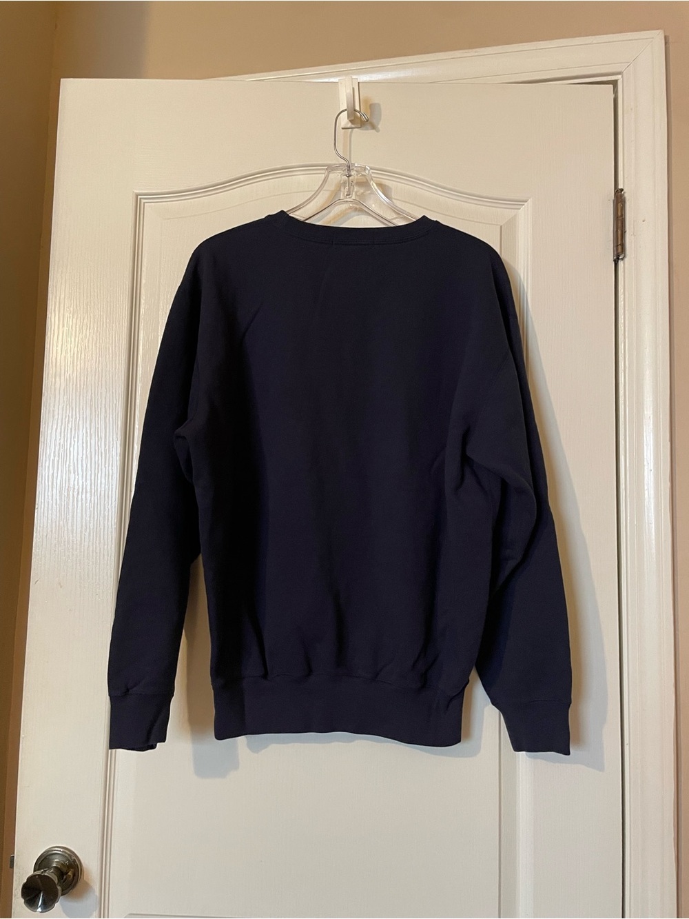VTG  Polo Ralph Lauren Mens Size M Crewneck Sweatshirt Navy Blue POLO Spell Out - Picture 10 of 10
